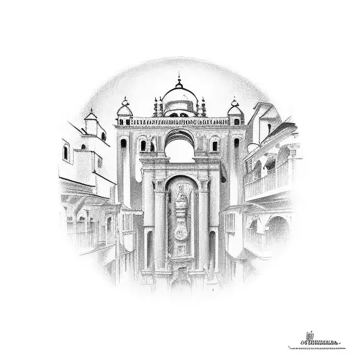 sign of the Cordoba which is spanish city with someting referencing to cars tattoo design idea