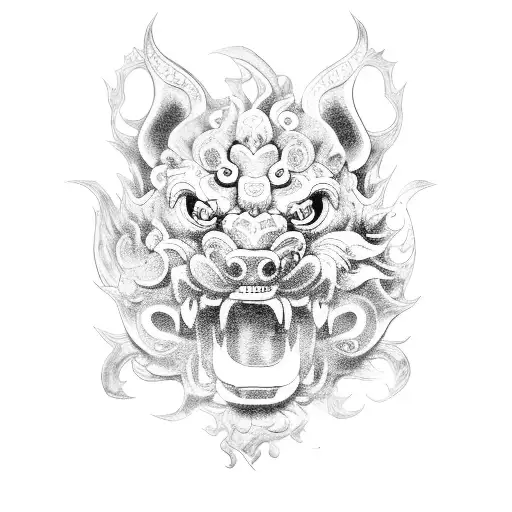 Foo Dog tattoo design idea