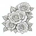roses dollar and eye surrounded tattoo design idea