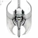 viking ax with dace on blade tattoo design idea