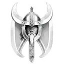 viking ax with dace on blade tattoo design idea
