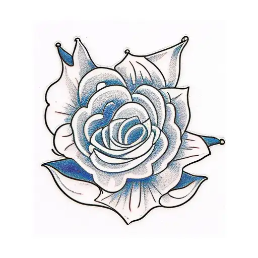 Tattoo with a viola odorata flower and glasses tattoo design idea