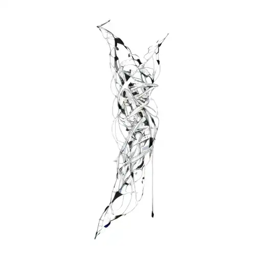 3d abstract davinchi style tattoo design idea