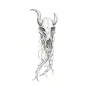3d buffalo skull tattoo design idea