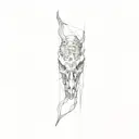 3d buffalo skull tattoo design idea