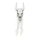 3d buffalo skull tattoo design idea