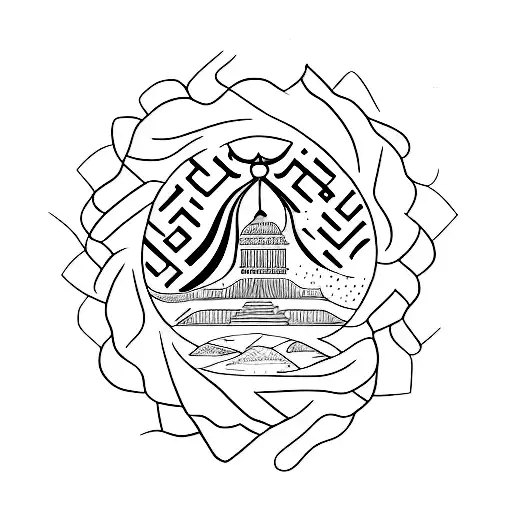 shape of iran country tattoo design idea
