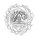 shape of iran country tattoo design idea