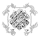 shape of iran country tattoo design idea