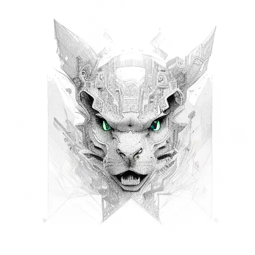 industry city whit green areas tattoo design idea