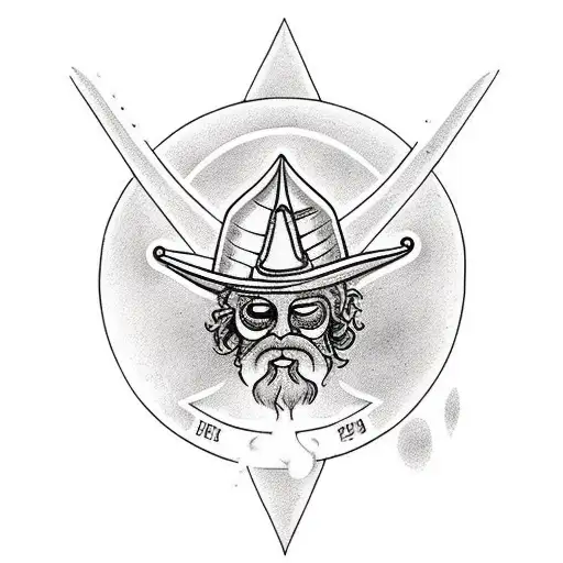 wizard playing a pinball machine tattoo design idea