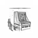 wizard playing a pinball machine tattoo design idea