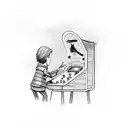 wizard playing pinball tattoo design idea