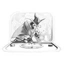 wizard playing pinball tattoo design idea