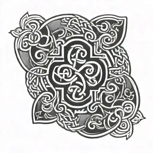 Incorporate Celtic football club crest with a Celtic knot design tattoo design idea
