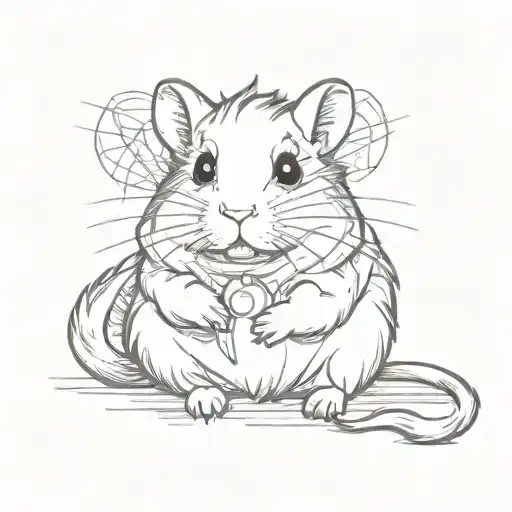 party hamster tattoo design idea