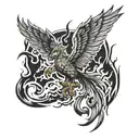 phoenix rising from flames tattoo design idea