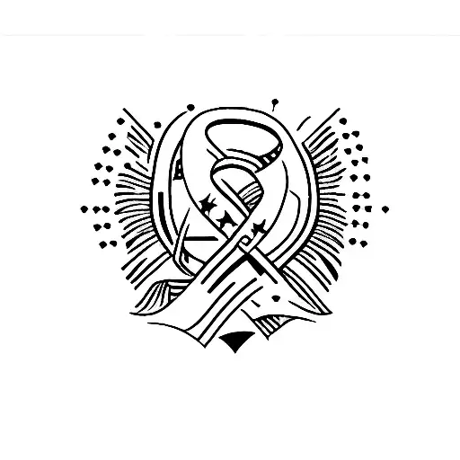 ekg line donate life flag tattoo design idea