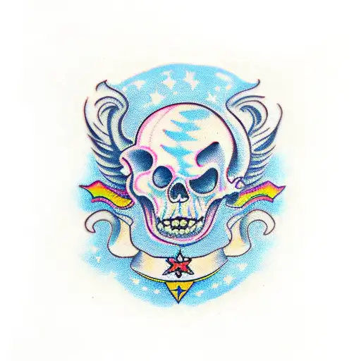 little prince scull tattoo design idea