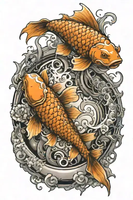 koi fish and metal alchemist tattoo design idea