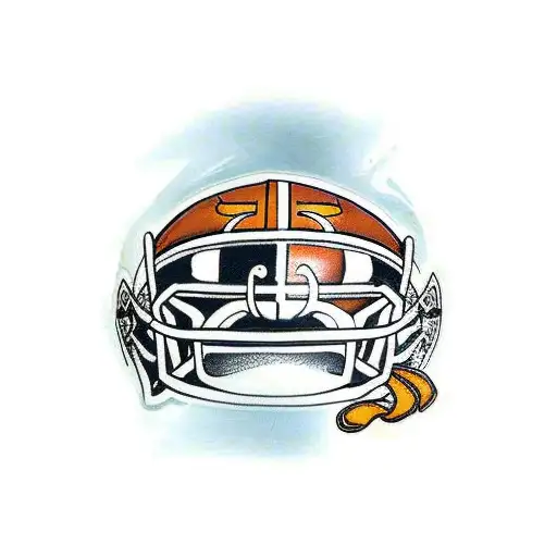 A traditional style tattoo of the Pittsburgh Steelers and Cleveland Browns helmets head to head tattoo design idea