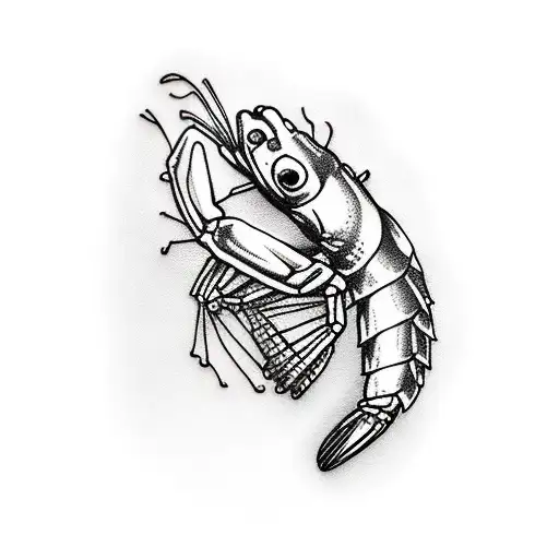 shrimp  tattoo design idea