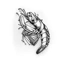 shrimp  tattoo design idea