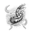 shrimp  tattoo design idea