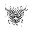 A surrealistic fusion of animals and demons tattoo design idea