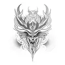 A surrealistic fusion of animals and demons tattoo design idea