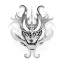 A surrealistic fusion of animals and demons tattoo design idea