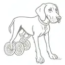 weimaraner sitting on a tractor tattoo design idea