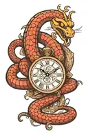 king cobra snake around clock face tattoo design idea