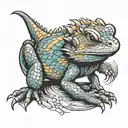 cute bearded dragon tattoo design idea