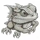 cute bearded dragon tattoo design idea
