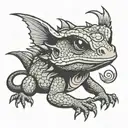 cute bearded dragon tattoo design idea