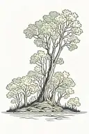 forest landscape symbolizing silence tattoo design idea