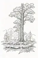 forest landscape symbolizing silence tattoo design idea