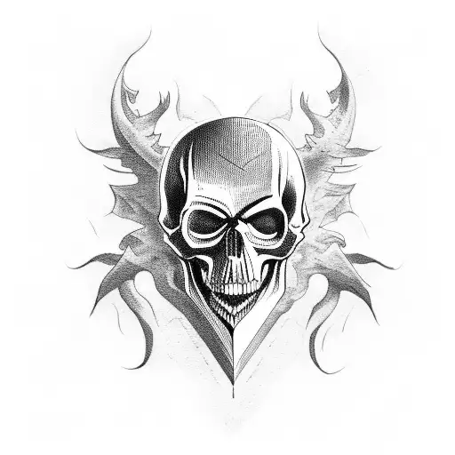 skull Ghost  tattoo design idea