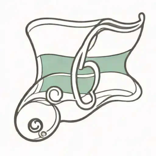 A minimalist tattoo of the Basque flag with a musical note incorporated, reflecting your Basque heritage and love for music tattoo design idea