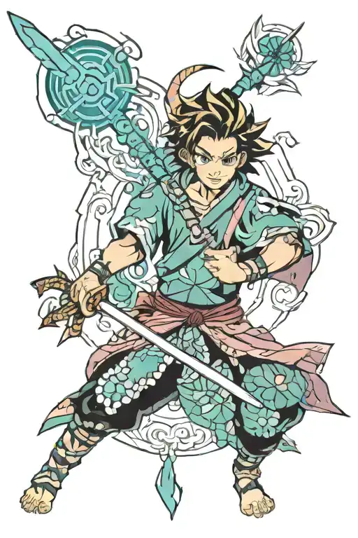 demon slayer anime tattoo design idea