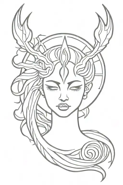 hecate's torch tattoo design idea