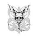 rat skull gothic tattoo design idea