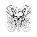 rat skull gothic tattoo design idea