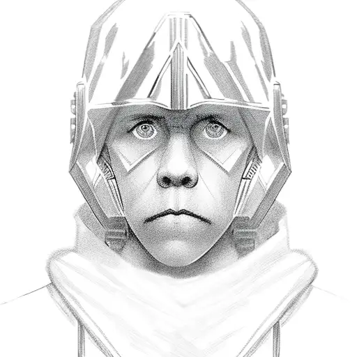 boy disguised like Luke Skywalker tattoo design idea