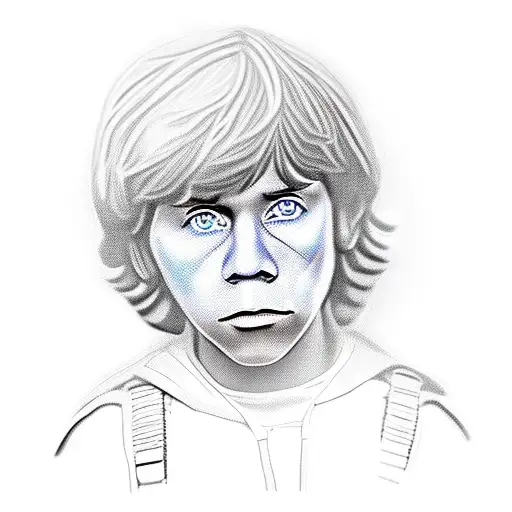 boy disguised like Luke Skywalker tattoo design idea