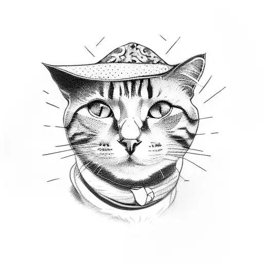 Cat smoking weed tattoo design idea
