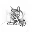 Cat smoking weed tattoo design idea