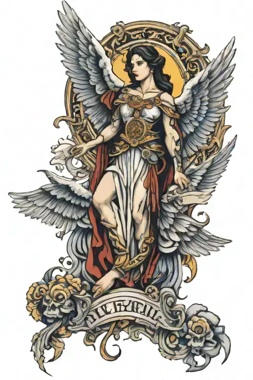 arch angel michael tattoo design idea