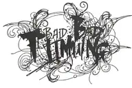 "bad timing" text written, depression, dark mood, insanity, only text, no background tattoo design idea